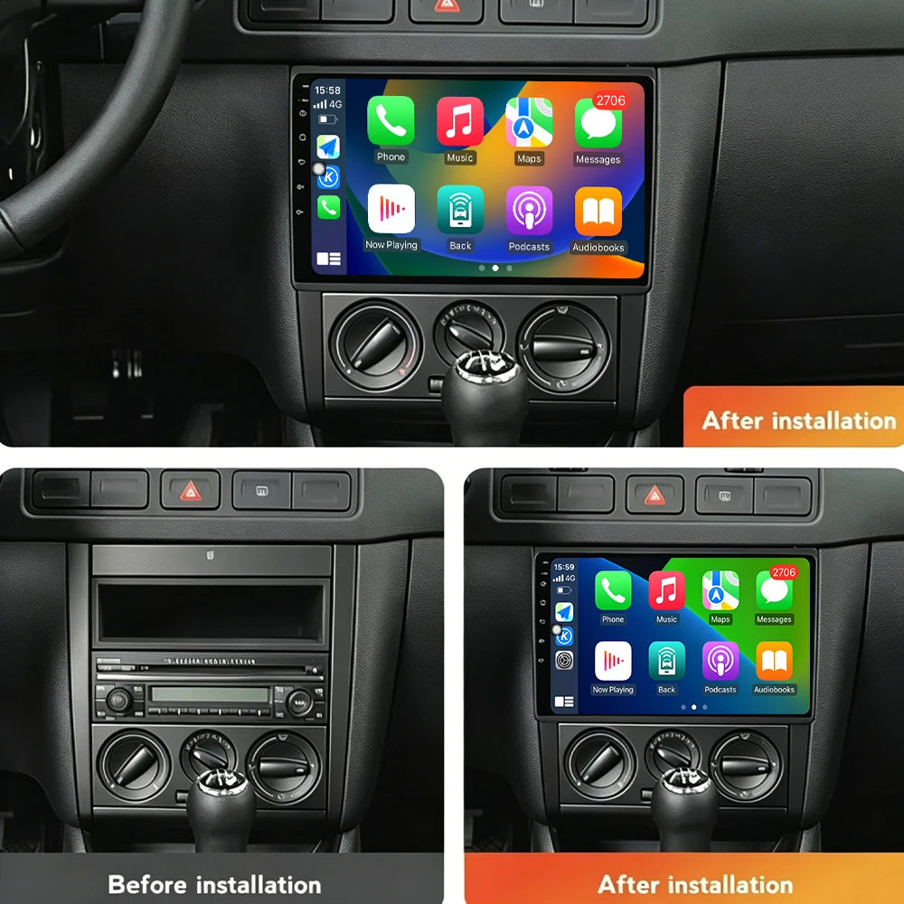 For Volkswagen Golf 2004-2008 Android Auto Wireless Carplay Car Radio Multimedia Player GP