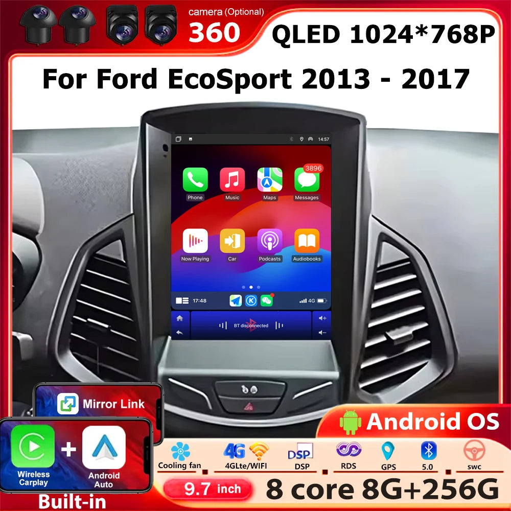 9.7 Inch For Ford EcoSport 2013 - 2017 Android 16 Auto Car Radio Multimedia Video Player G