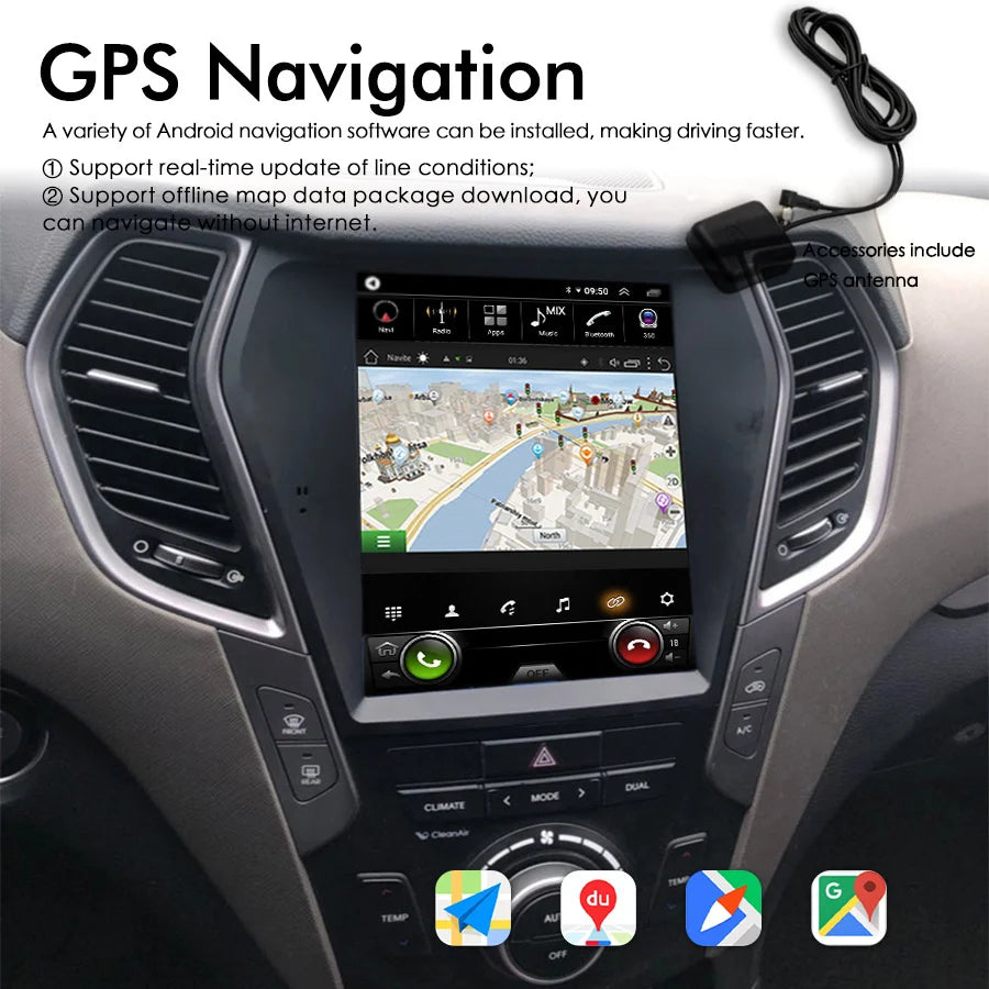 4G LTE Android 15 For Hyundai Santa Fe 2013 2014 2015 2018 IX45 Multimedia Player Stereo C
