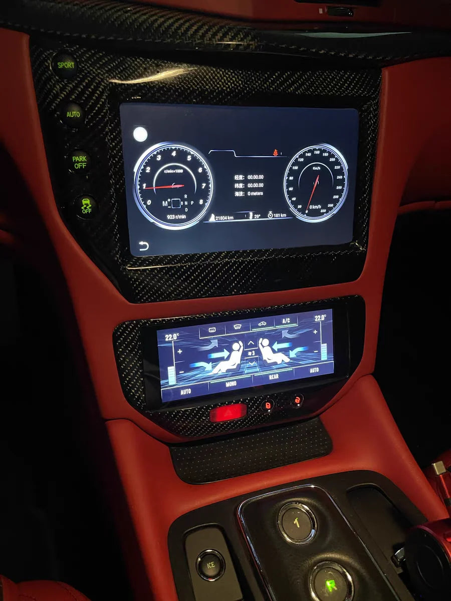 Carbon Fiber Car Climate Board AC Panel For Maserati GT/GC Gran Turismo Digital Screen Air