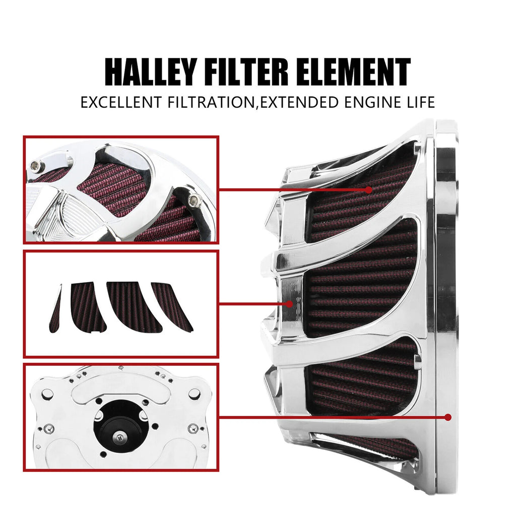 Chrome Air Cleaner Intake Filter MP09-009-0009CR For Harley Dyna FXR Touring Road Glide Ki