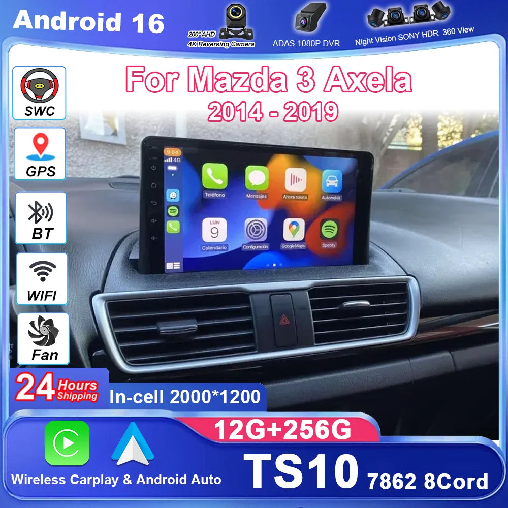 Car Android GPS Navigation For Mazda 3 Axela 2014-2017 2018 2019 Auto Radio Stereo Head Un