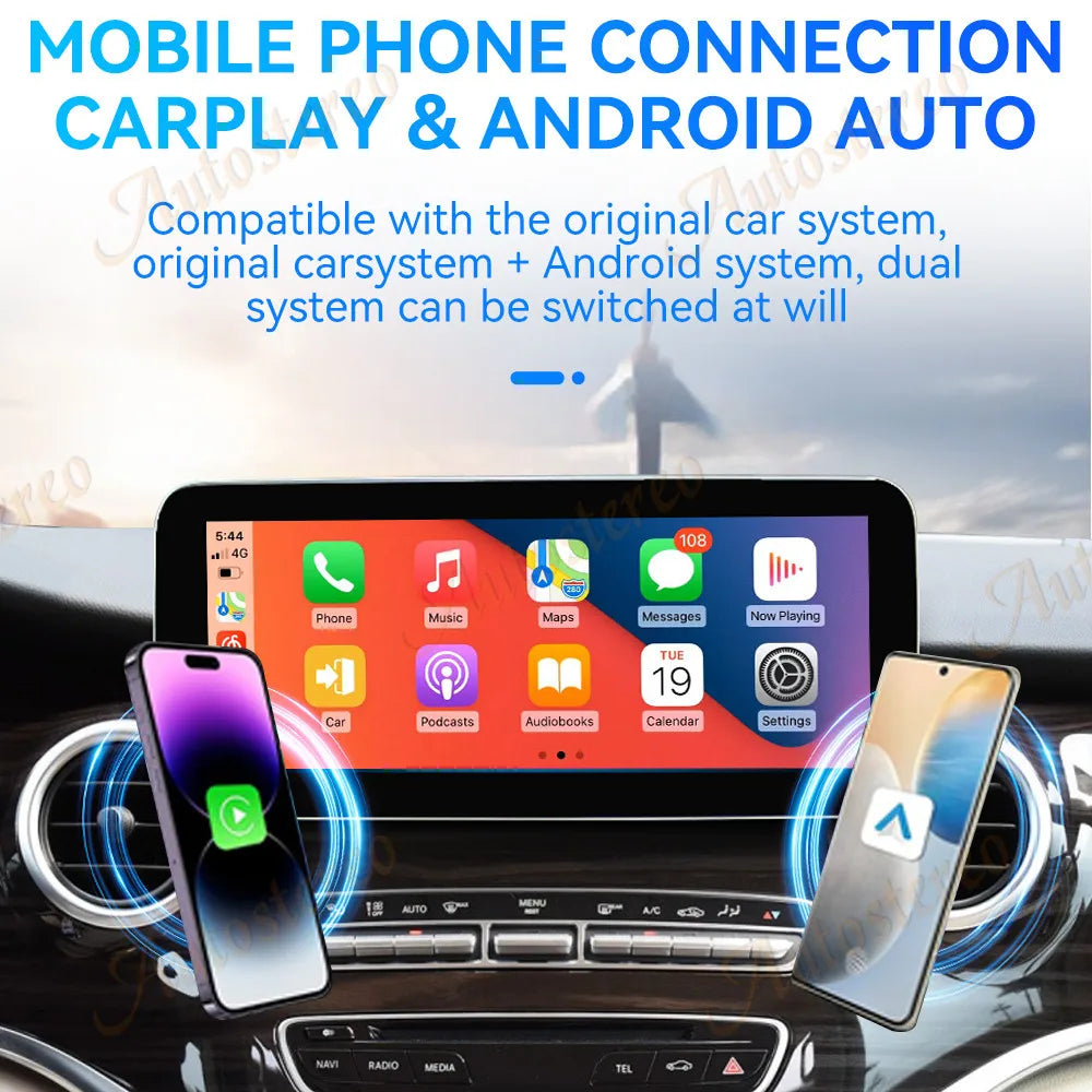 Carplay Android 13 12.3 Auto Stereo For Mercedes Benz V Class W447 2015-2019 Car GPS Navig