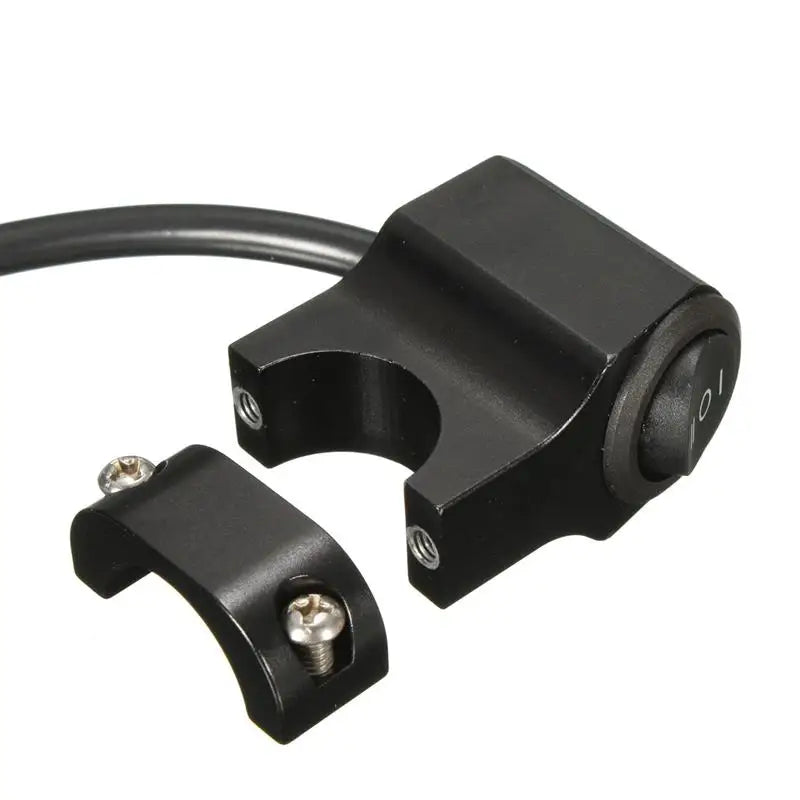 22-23mm / 0.78"-0.90" 12V 10A Black Motorcycle CNC Fog Brake Light Handlebar Headlight On