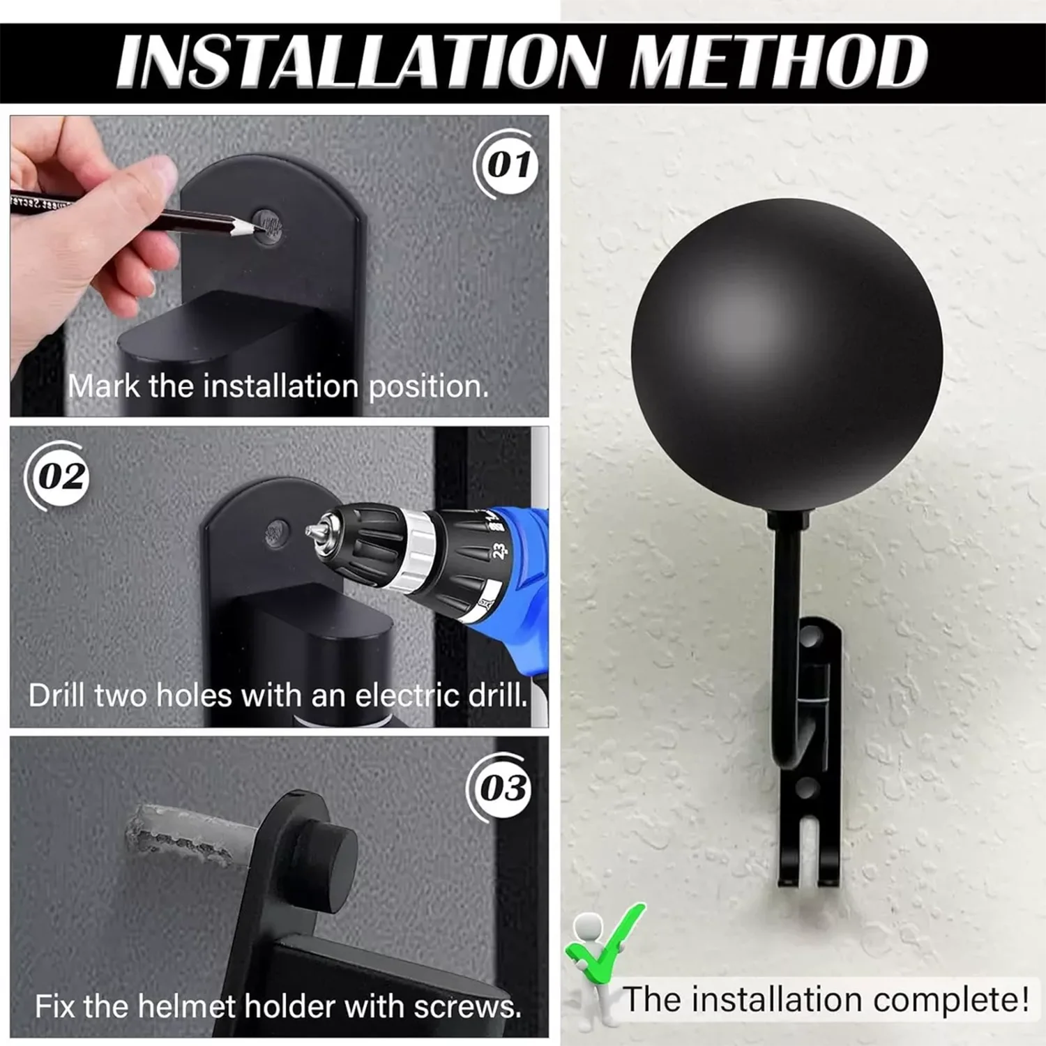 Helmet Wall Mounted Motorcycle Helmet Holder Bracket Motorcycle Equipments & Parts