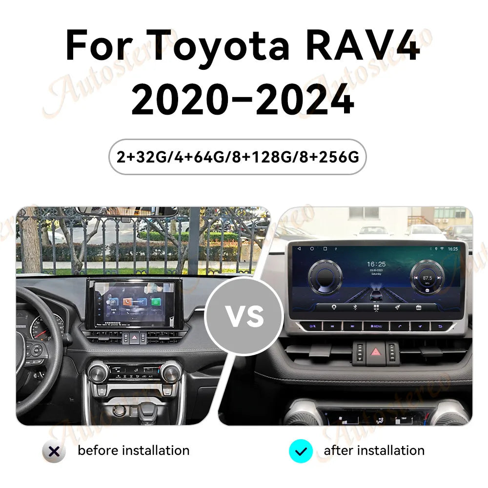 10.25 Inch Android 14 Car Tape Recorder Radio For Toyota RAV4 2020-2024 Car GPS Navigation