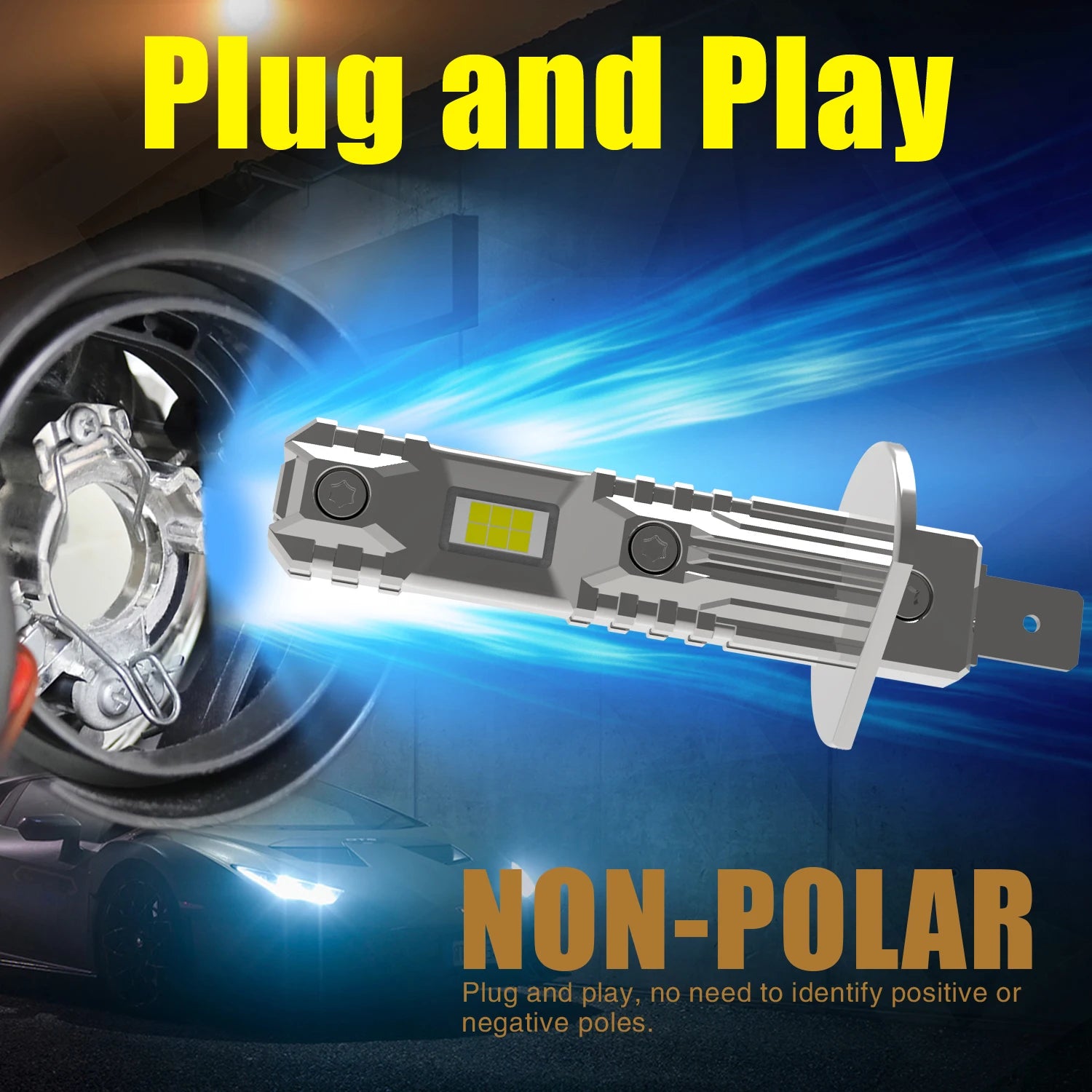2x H1 Led Light Canbus Bulb Car Headlight High Power Auto Fog Diode Moto Driving Running L