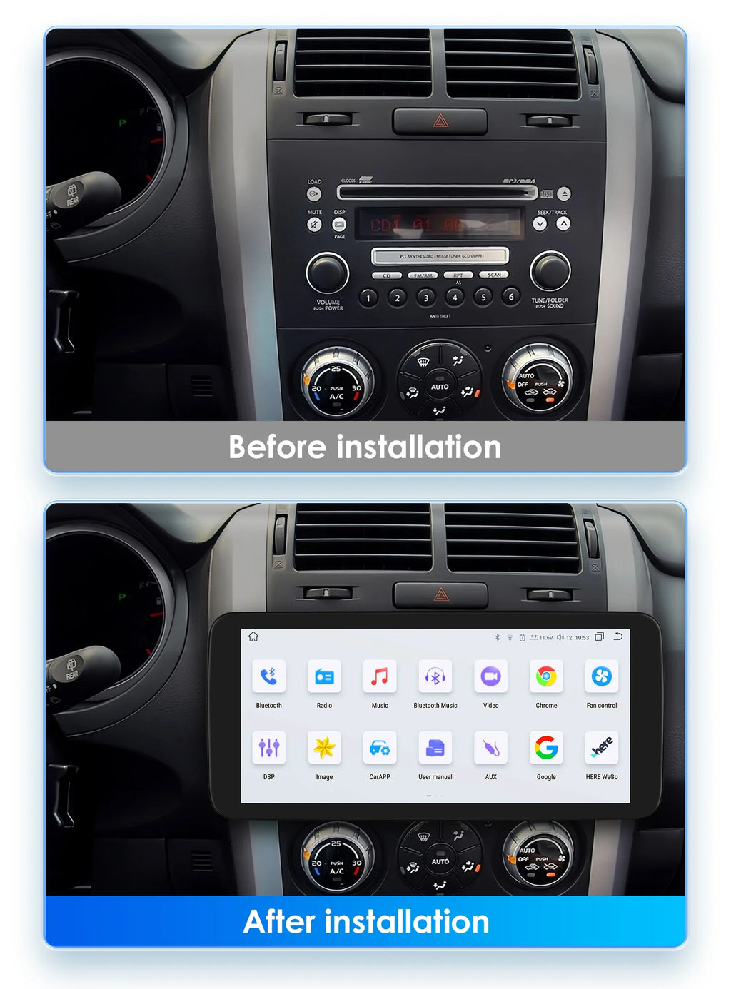 10.33inch 2DIN Universal Android Car Radio Multimedia Video Player Rotatable Auto Touch Sc