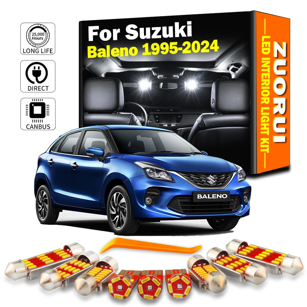 LED Interior Light Kit for Suzuki Baleno 1995-2015 - Canbus Dome Map Door Trunk Bulbs | AUTOKITSHOP