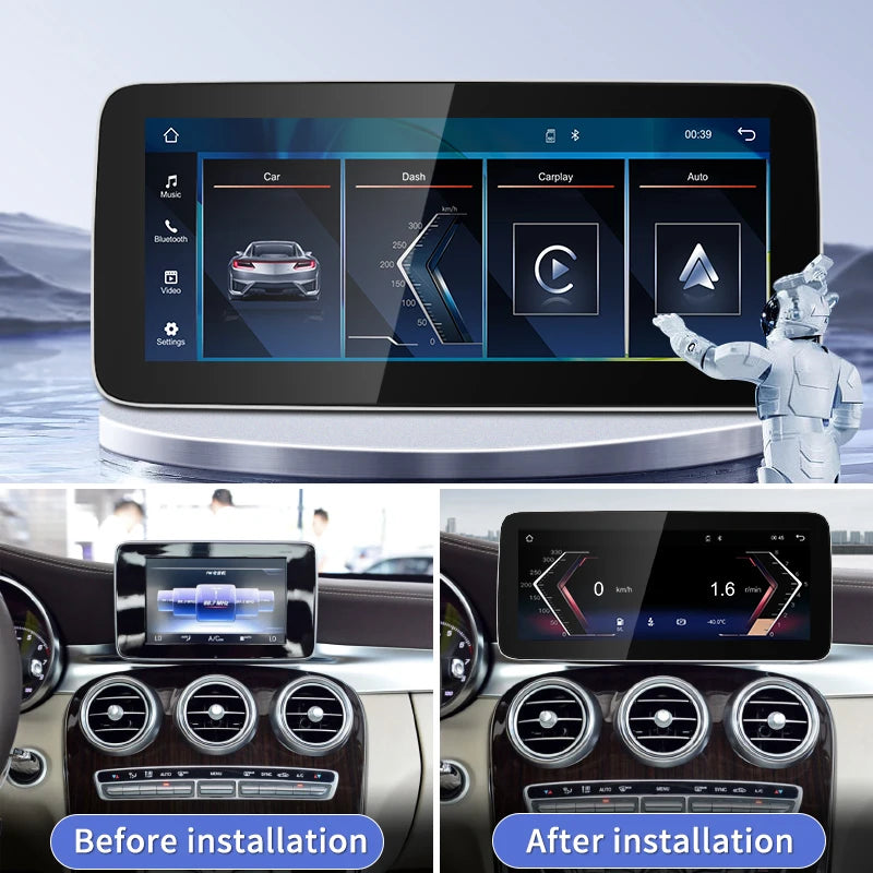 For Mercedes Benz C Class C180/200/300 W205 GLC X253 2015-2018 Car Multimedia Player Wirel