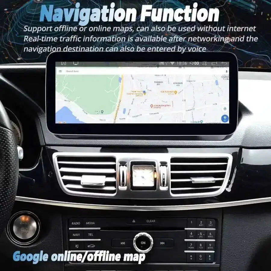 For Benz E Class W212 2009- 2016 Stereo Audio CarPlay Android 14 Touch Screen Car Radio Mu