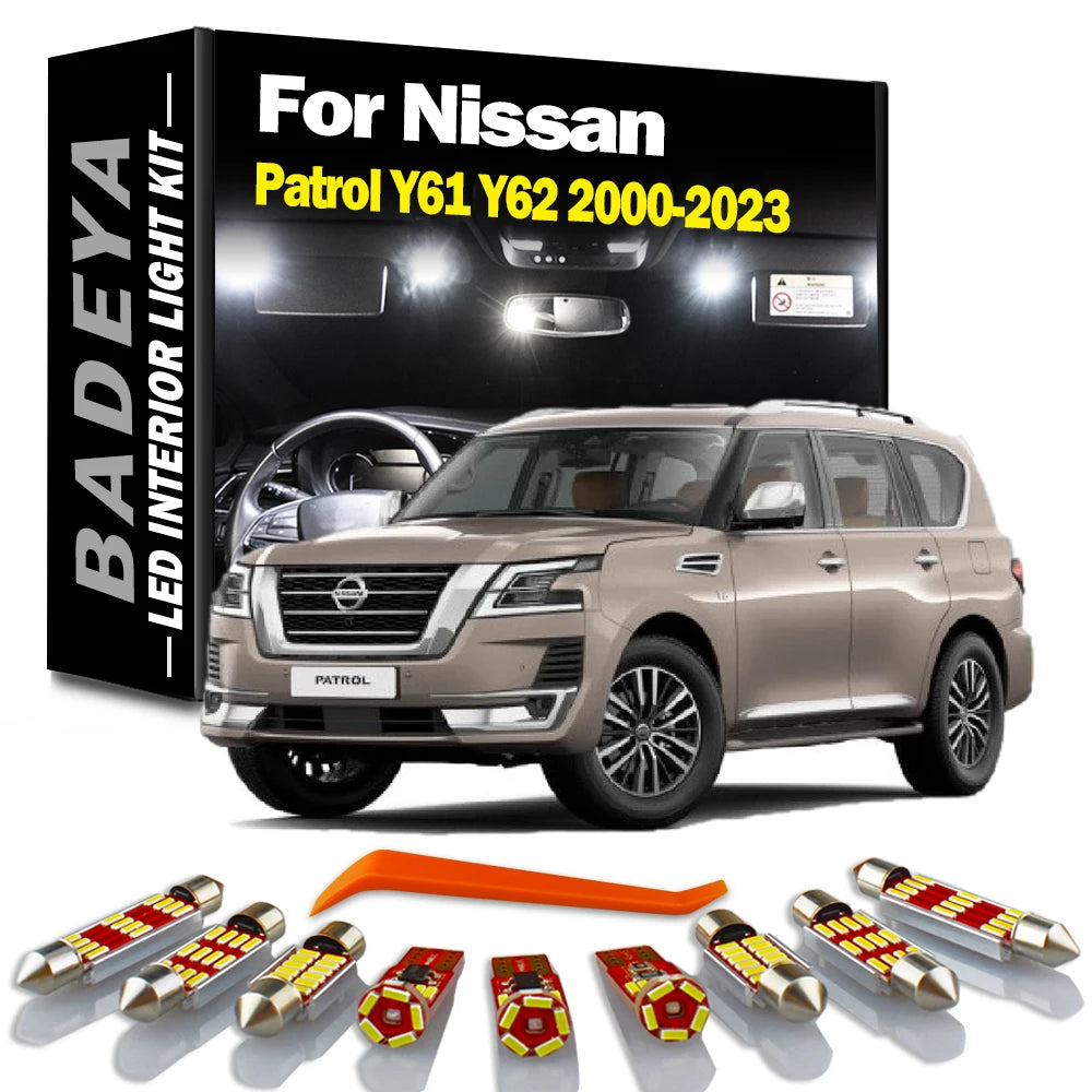 Canbus Car LED Interior Reading Door Light Kit For Nissan Patrol Y61 Y62 2000- 2018 2019 2