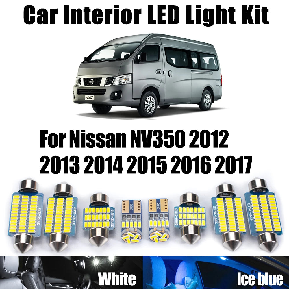 10-Piece LED Interior Light Kit for Nissan NV350 - Canbus Error-Free Bulbs | AUTOKITSHOP