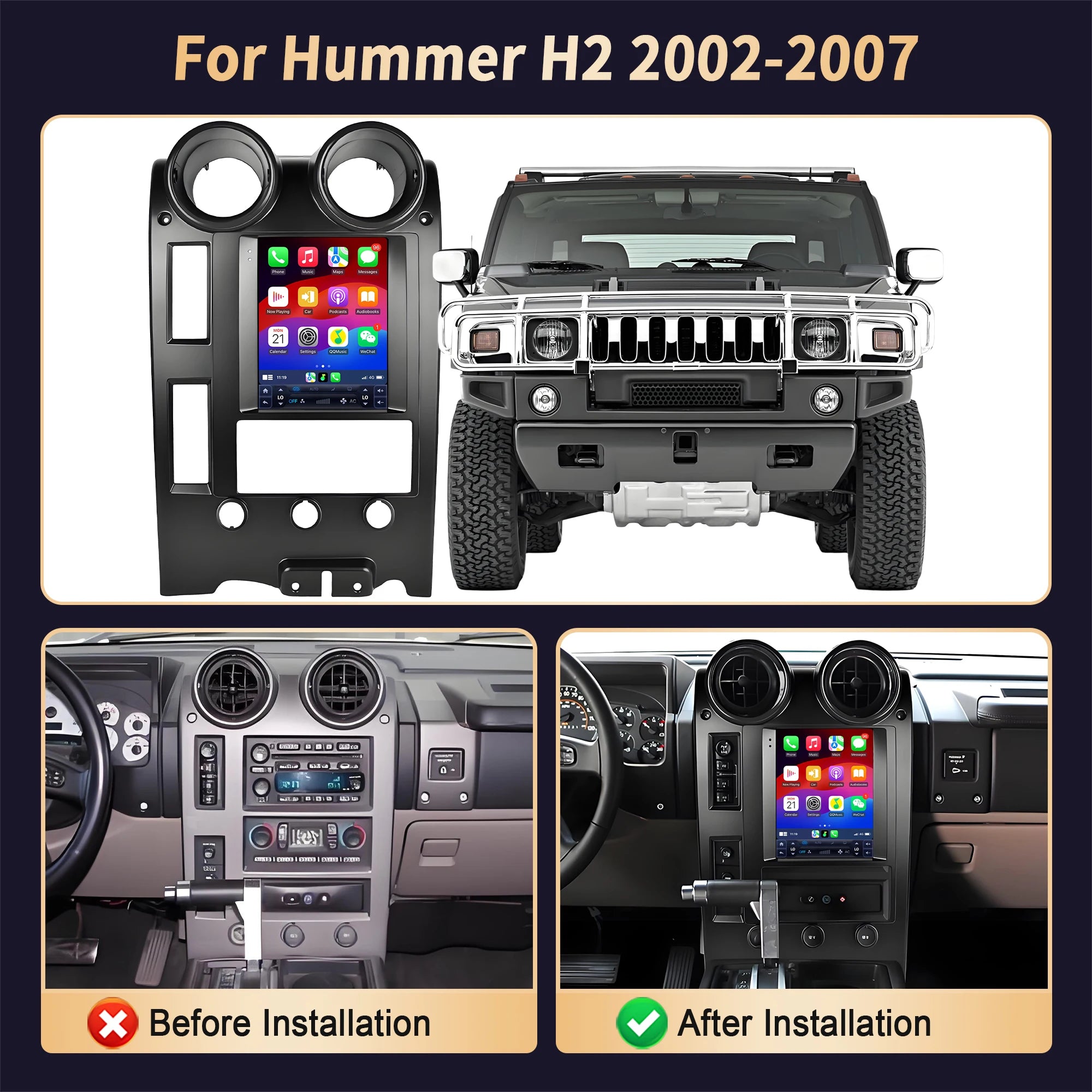 9.7" For Hummer H2 2002-2007 Car Player Auto Radio Stereo Head Unit Multimedia Player GPS