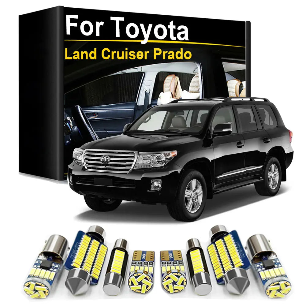 LED Interior Light Kit for Toyota Land Cruiser Prado 120 150 90 FJ Cruiser 70 80 100 200 Canbus Map Dome License Plat...