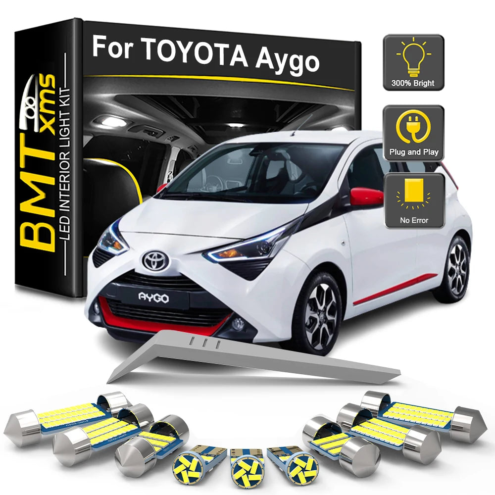 LED Interior Light Kit for Toyota Aygo X MK1 MK2 MK3 X-Style X-Cite X-Wave 2005-2019 - Canbus Dome Map Door Trunk Bul...