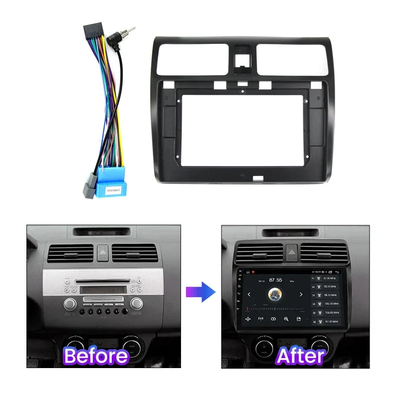 9inch Car Radio Frame Adapter Cable for Suzuki Swift 2003-2010 Audio Face Plate Plastic Fa | AUTOKITSHOP