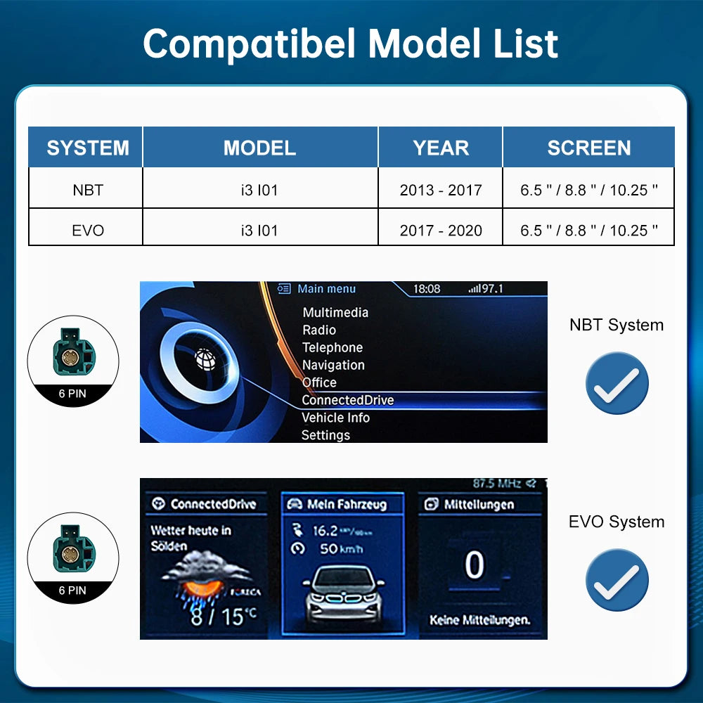 Road Top Wireless CarPlay for BMW i3 I01 NBT/EVO System 2013-2020, with Android Auto Mirro | AUTOKITSHOP