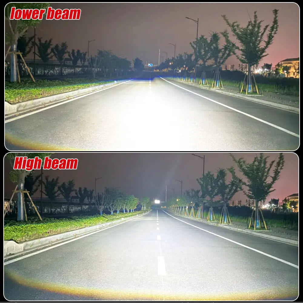 H4 Mini Bi LED Projector Lens Headlight Bulbs Canbus Motorbike Turbo Lamps High Beam Low B
