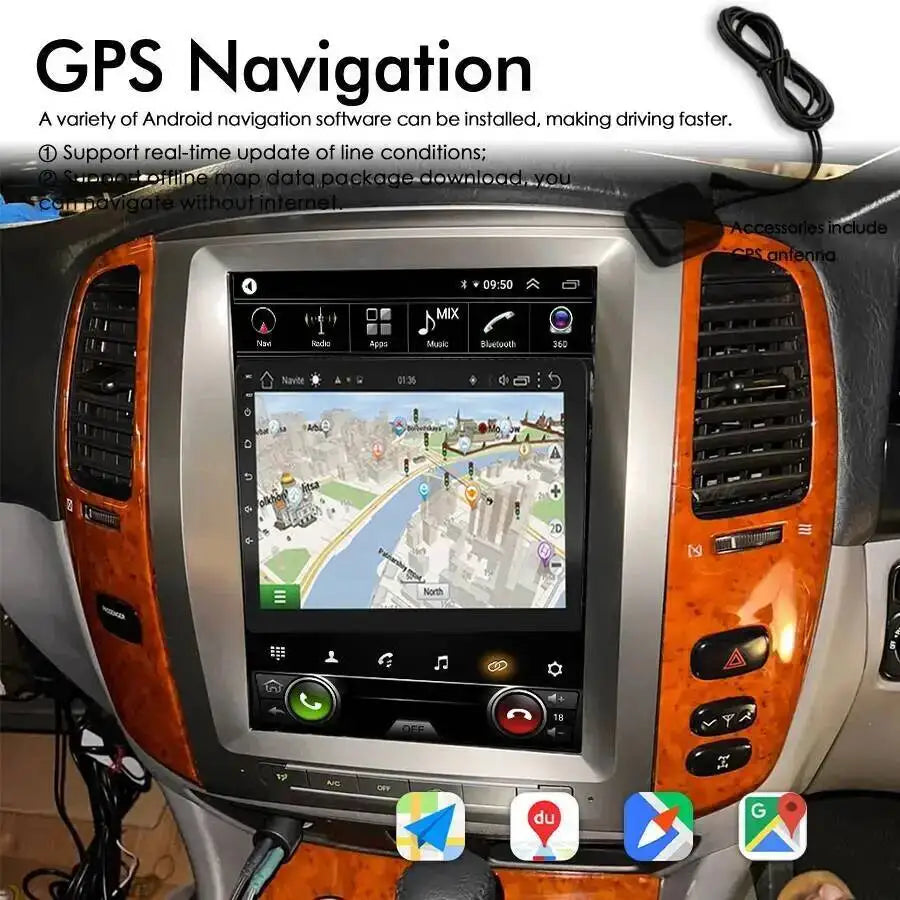 For Lexus LX470 For Toyota Land Cruiser 100 LC100 GPS Car Radio Multimedia Radio Carplay S | AUTOKITSHOP