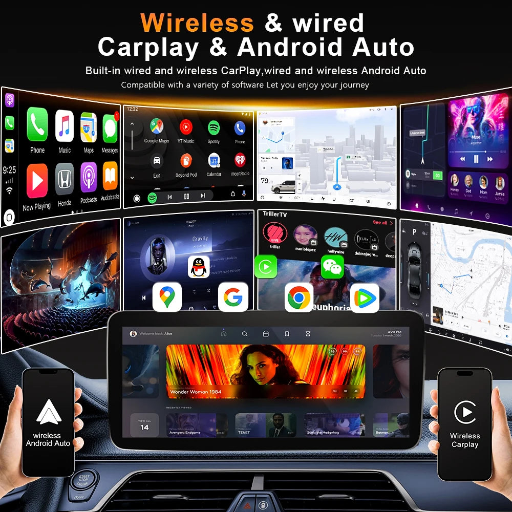 12.3" Android 15 Carplay Car Radio For Hyundai Santa Fe 2019 - 2021 Multimedia Player 2 di