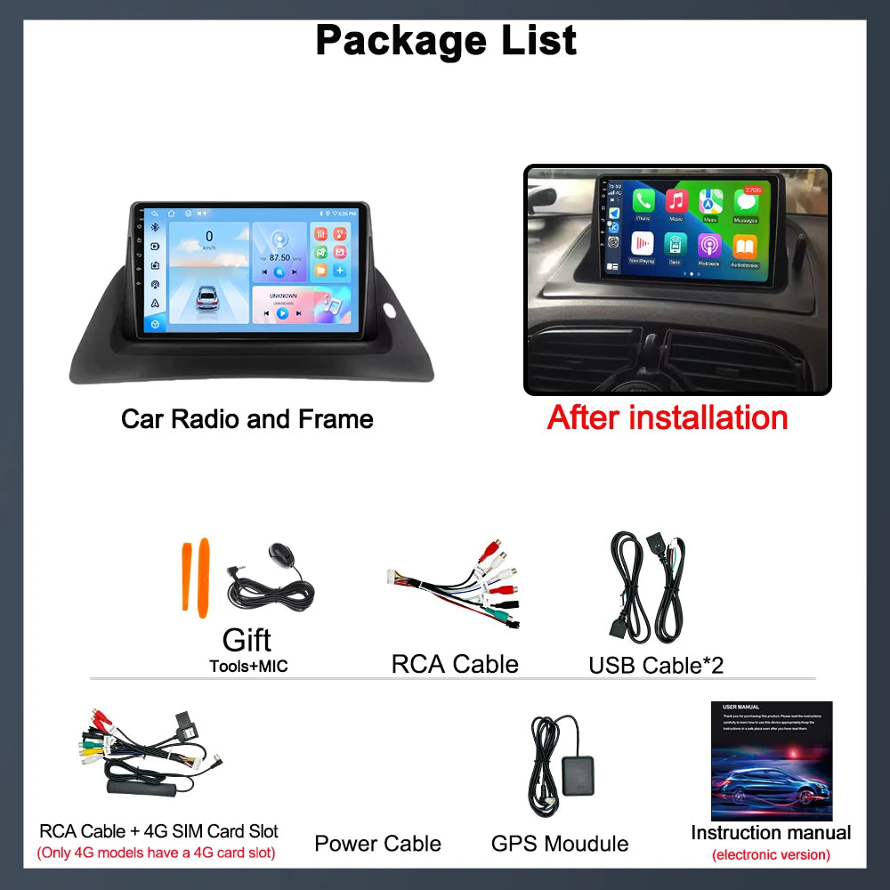 Car Radio Android OS For Renault Kangoo 2009 2010 - 2018 Wireless Carplay Multimedia Video | AUTOKITSHOP