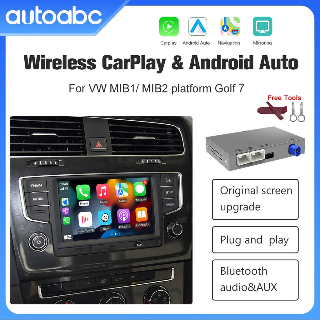 AUTOABC New Wireless Carplay Mirror Link Module Box For VW Volkswagen Golf MK 7 SEAT Tigua