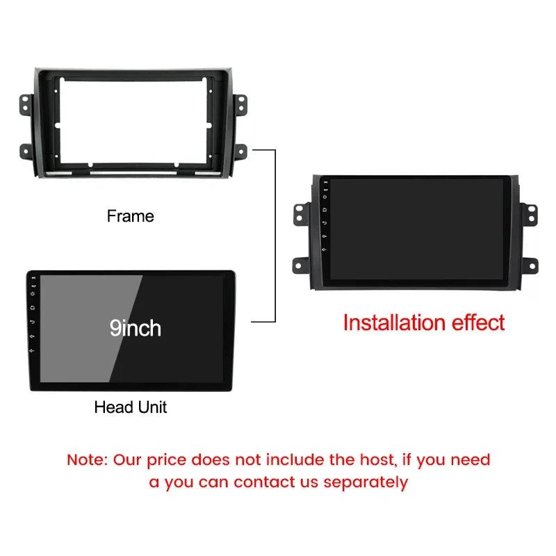 9inch Car Radio Frame Cable Dash Mount Kit for Suzuki SX4 2006-2014 Android 2 Din Stereo P | AUTOKITSHOP