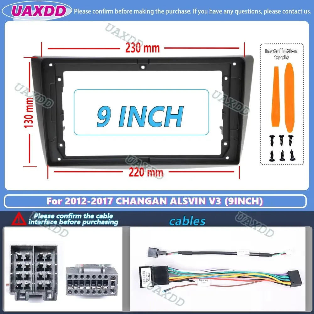 Car Android Radio Frame Audio Panel Car Multimedia Frame 9inch Fascias For Chana Changan A