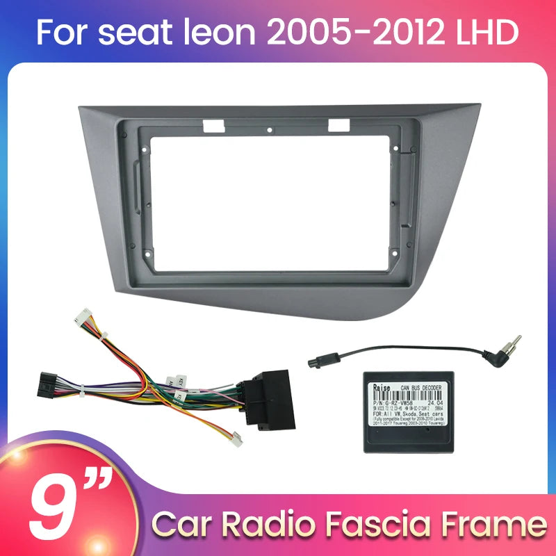 Car Radio Fascia Frame For Seat Leon 2005 2006 2007 2008 2009-2012 Optional Cable CAN Dash