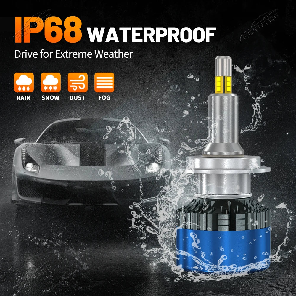 H7 LED Headlight Bulb Mini H1 H11 9005 9006 HB3 HB4 9012 Hir2 6800W 4 Side CSP Chip LED Ca