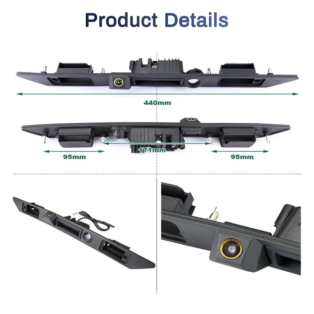 CCD AHD 1080P 170°CVBSCar Rear Trunk Handle Camera For Audi A3 A4 A5 A6 B6 A6L S6 B7 A8 A8