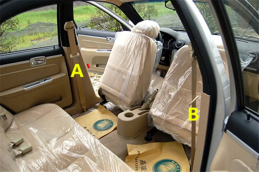Beige Color 3 Point Retractable Car Seat Belts Seatbelts W/Release Camlock for Safety