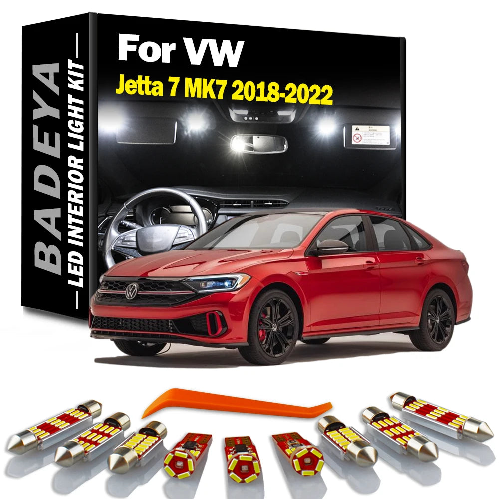 10-Piece LED Interior Light Kit for VW MK7 - Canbus Error-Free Interior Bulbs