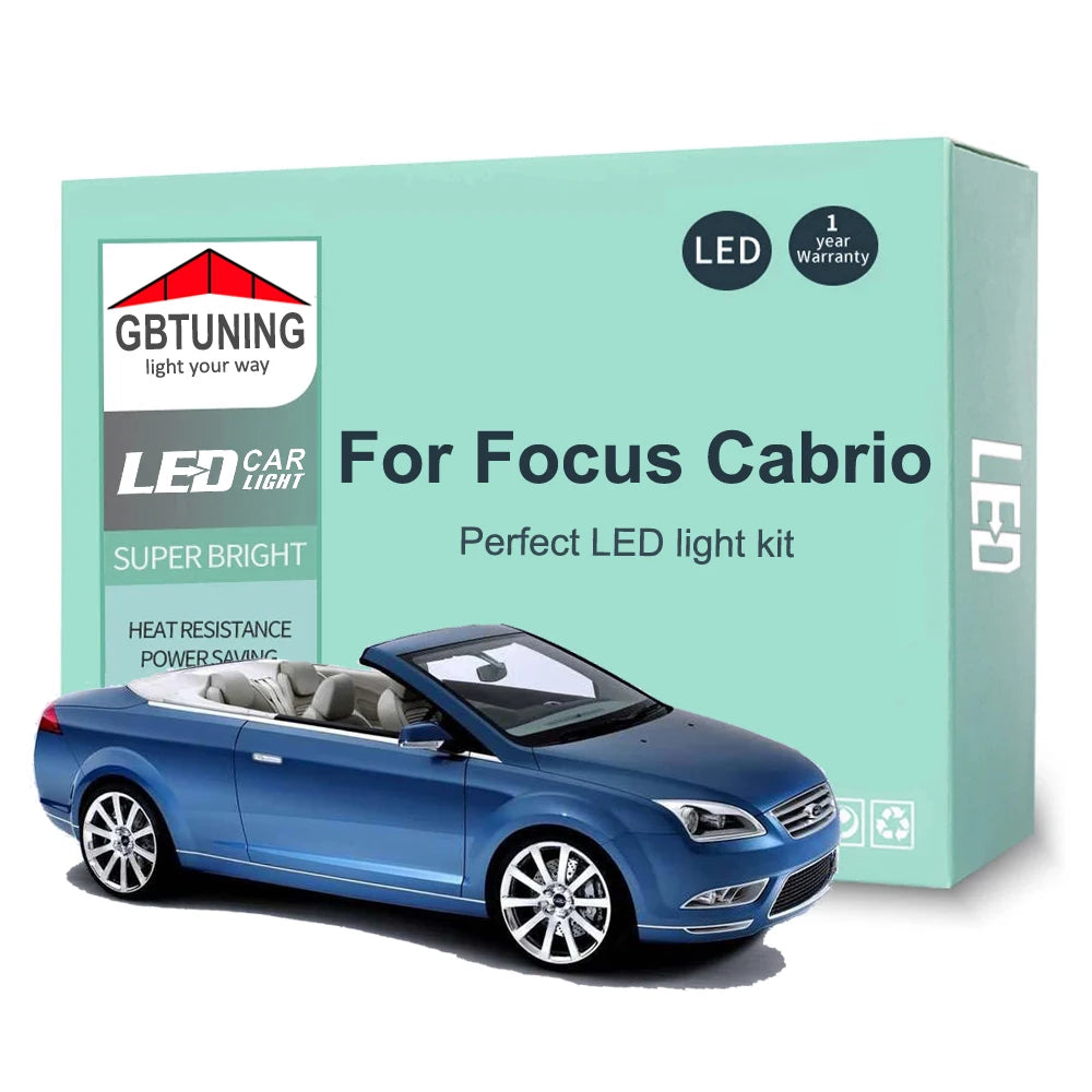 14-Piece LED Interior Light Kit for Ford Focus CC Cabrio Cabriolet Convertible - Canbus Error-Free Bulbs | AUTOKITSHOP