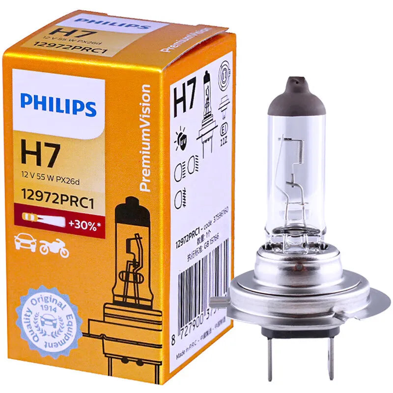 Philips Vision H7 12V 55W PX26d +30% Brighter Original Light Car Halogen Headlight Auto Ge