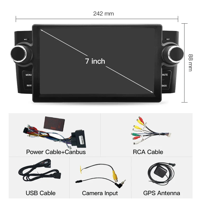 SZLELV Android Auto Multimedia For Fiat Linea Grande Punto GPS Video Player Autoradio Touc