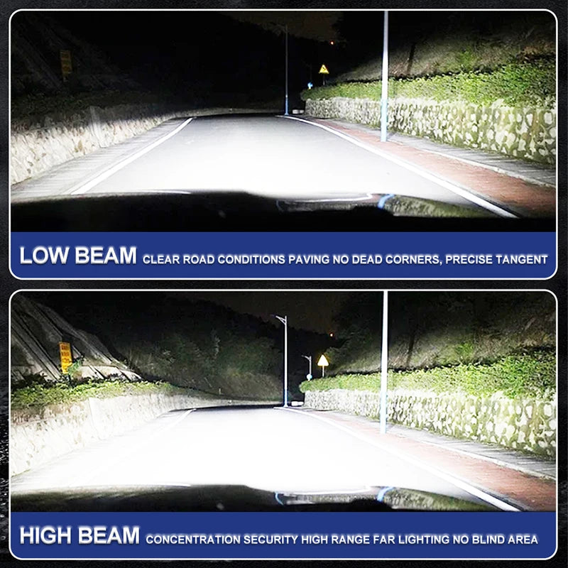 H1 H7 H4 LED Headlight 4000000LM 6000K 4500W 7585 CSP High Low Beam Turbo Auto Light 1:1 F