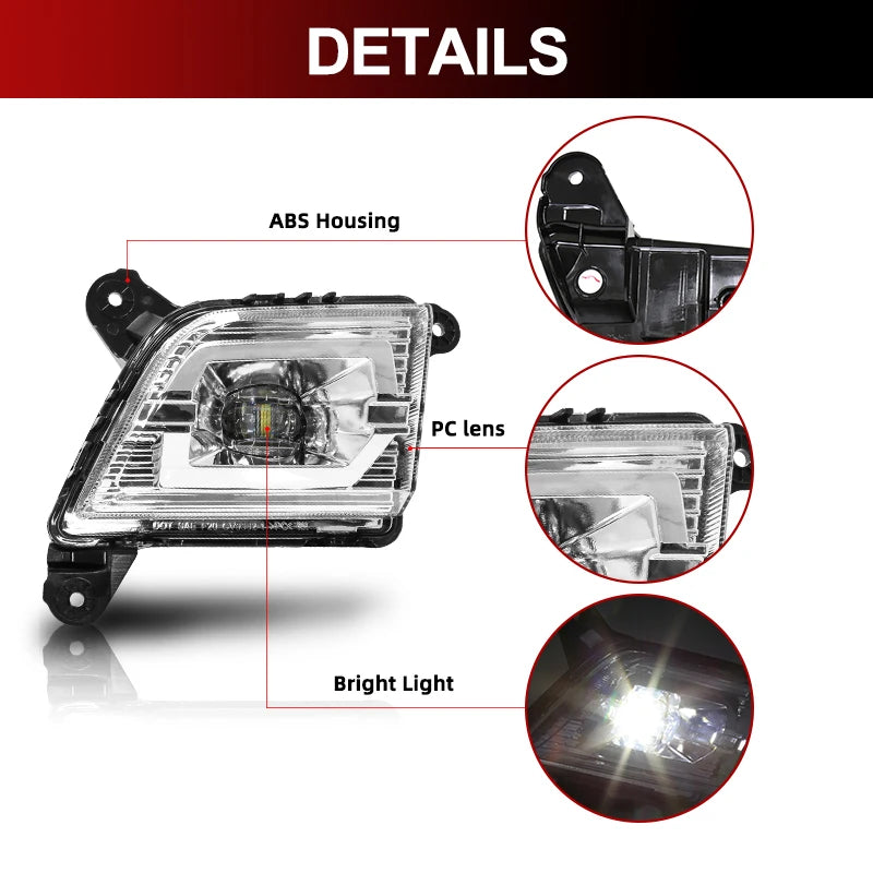 For Chevrolet Silverado 2019 2020 Fog Light Led Daytime Running Lamp DRL Daylights Front B | AUTOKITSHOP