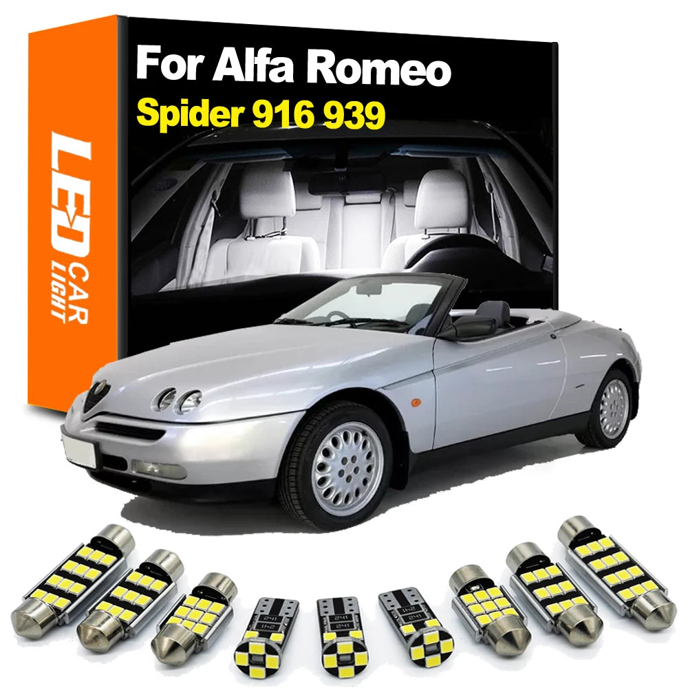 LED Interior Light Kit for Alfa Romeo Spider 916 939 1995-2007 - Canbus Dome Map Door Trunk Bulbs | AUTOKITSHOP