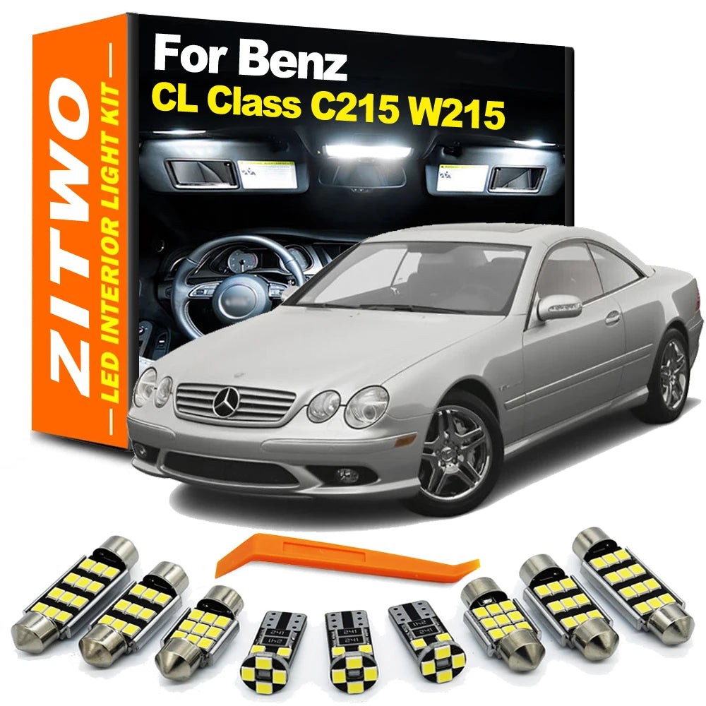 ZITWO 16Pcs Canbus LED Bulb Interior Dome Plate Light Kit For Mercedes Benz CL Class Coupe C215 W215 CL500 CL600 CL55 1999-2006