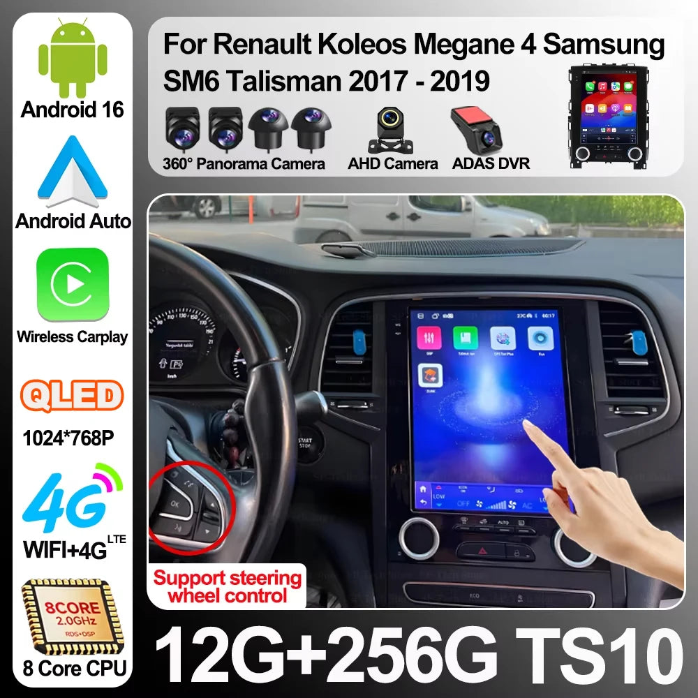 9.7 Inch Android 16 For Renault Koleos Megane 4 Samsung Sm6 Talisman 2017-2019 Car Radio M | AUTOKITSHOP