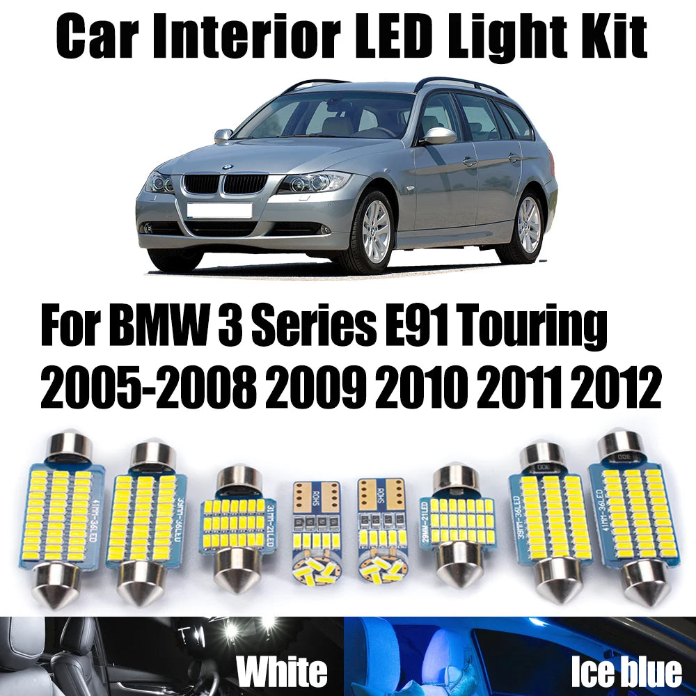 No Error For BMW 3 Series E91 Touring 2005-2012 Car Footwell Ceiling Bulbs LED Interior Va