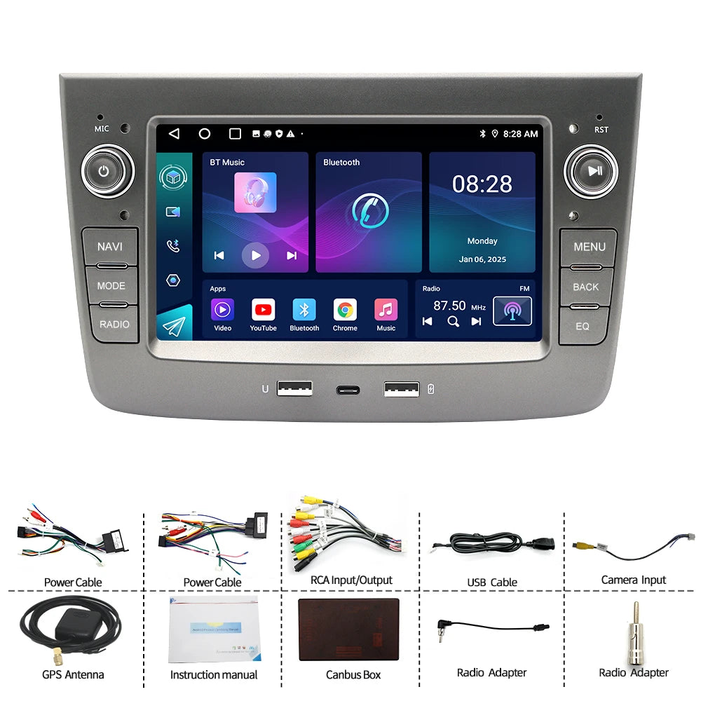 7" Android Car Radio GPS for Alfa Romeo Mito 2008-2012 - CarPlay, Android Auto, Bluetooth, Steering Wheel Control