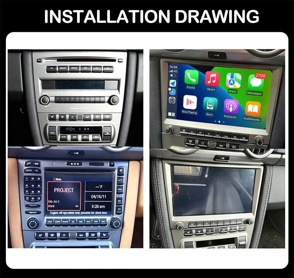 8 inch Android 16 Carplay Auto Car Radio For Porsche Cayman 911 987 Boxster 997 Multimedia