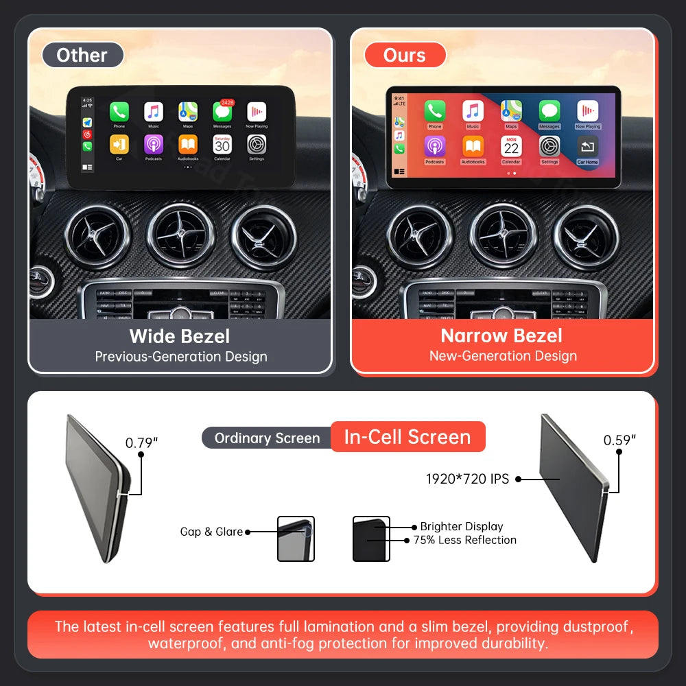 CN 12.3'' Wireless Carplay Multimedia Touch Screen For Mercedes Benz A B C CLA GLA W176 W2 | AUTOKITSHOP