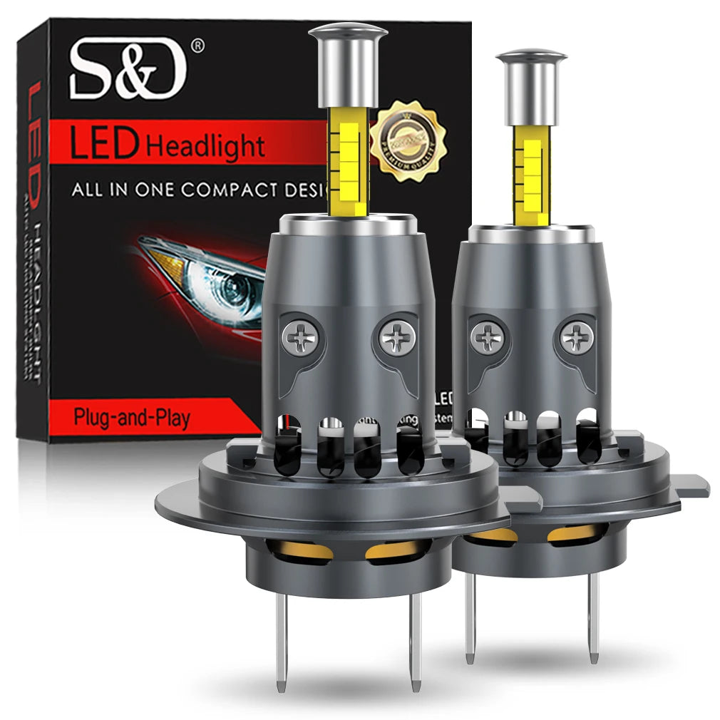 30000LM H7 LED Car Headlight Bulb Canbus Led Light for Wireless With Fan CSP 4 sides Auto