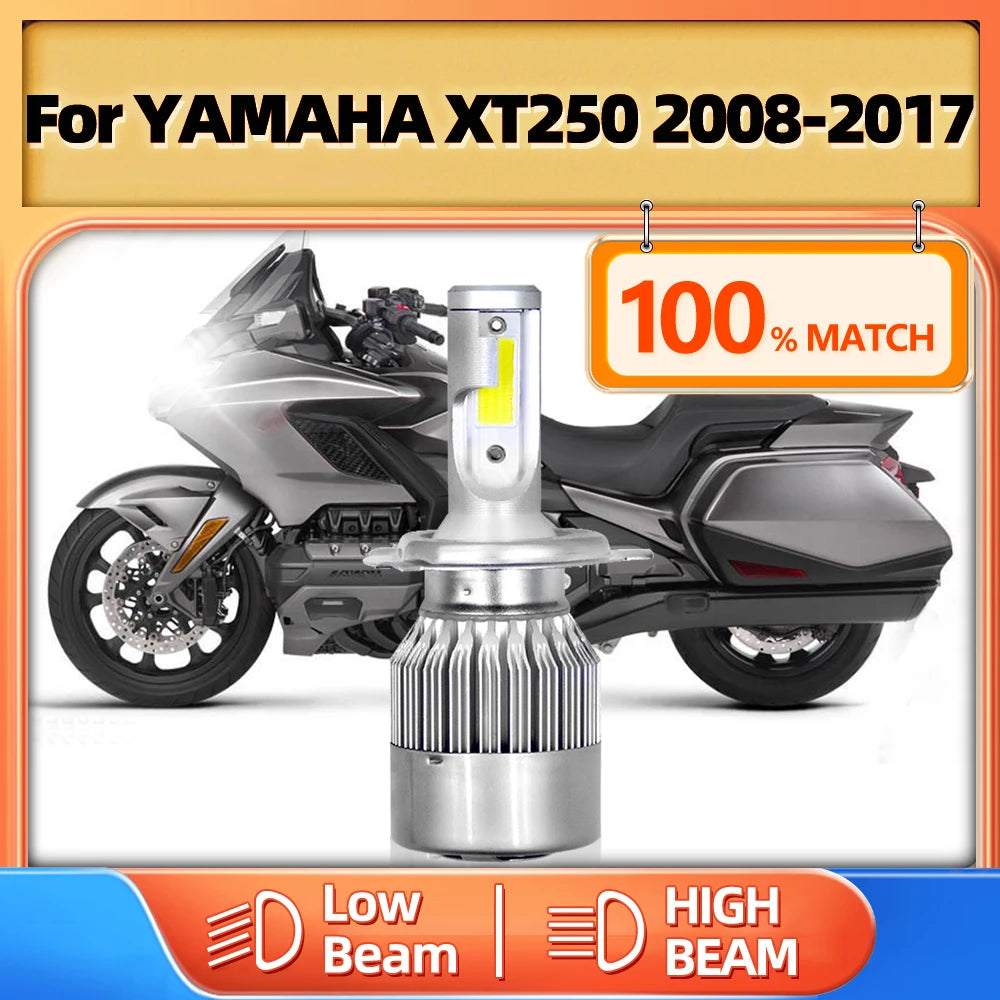 H4 Motorcycle LED Headlight Bulb 10000LM Motorbike Front Light For YAMAHA XT250 2008-2010