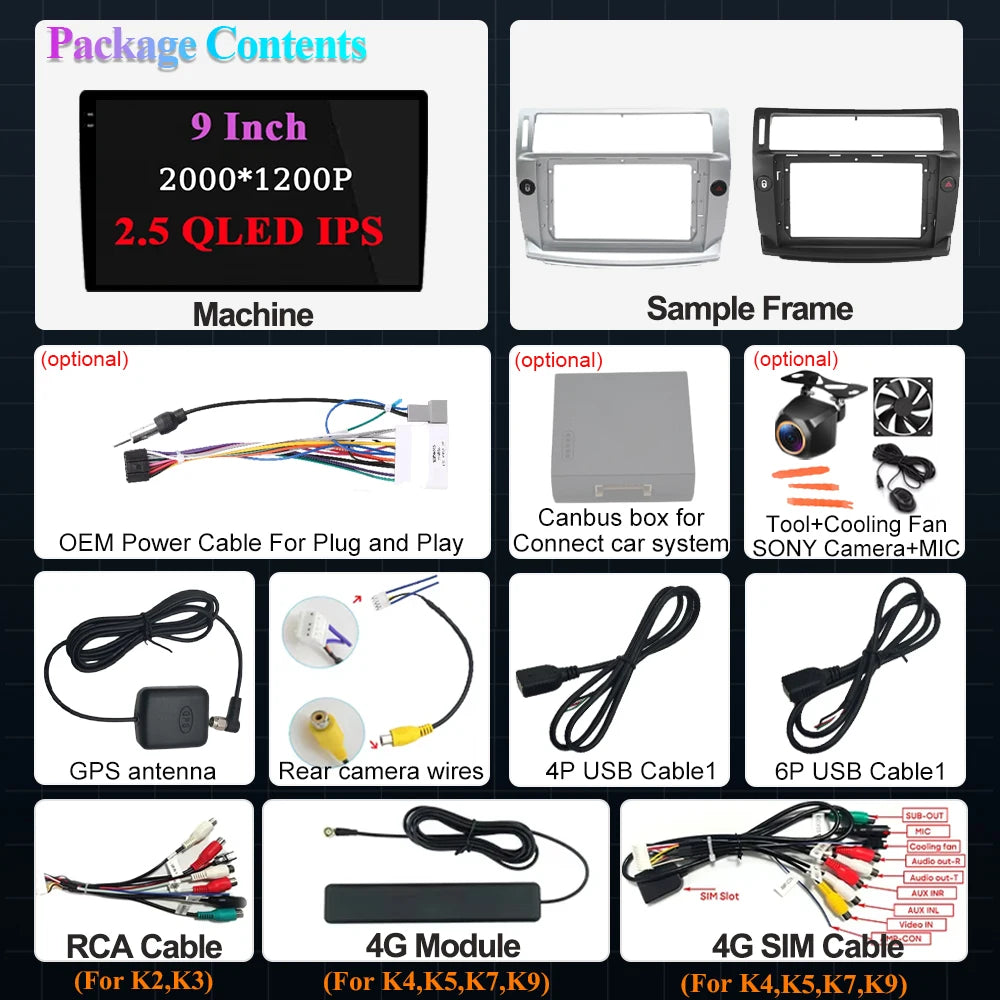 Android 16 Car Radio 2 Din For Citroen C4 C-triomphe Quatre 2004-2014 Multimedia Video Pla | AUTOKITSHOP
