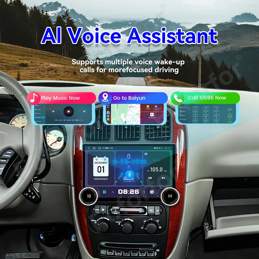 Upgraded Large HD Touch Screen 11.5 Inch Wireless CarPlay Android 15 GPS Navi Car Radio Fo